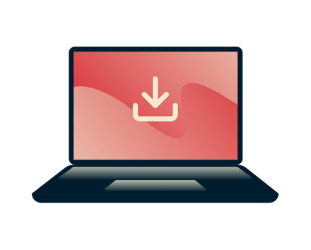 Download anonymously. Laptop with download icon.